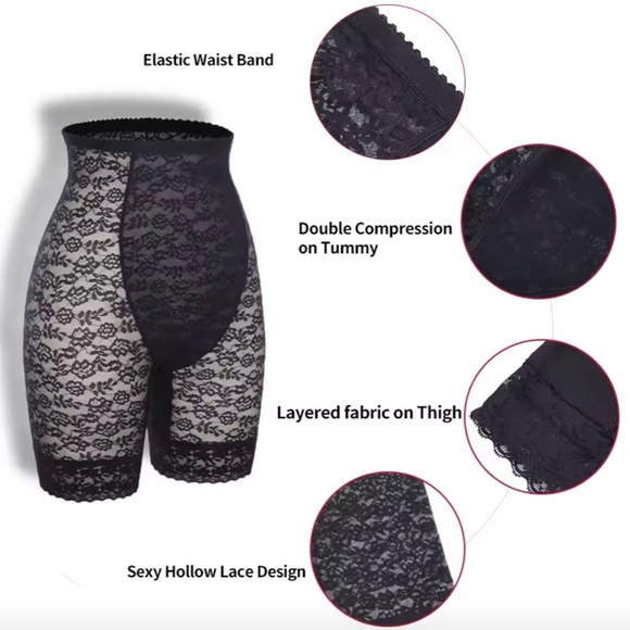 Lace High waist shaping panties. Vintage inspired, Long leg, _32" - 40" waist - Picture 8 of 9